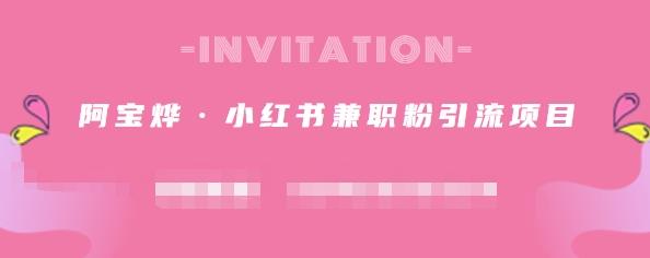 阿宝烨·小红书兼职粉引流项目，流量大，引流效果好【视频课程】-有渔有礼