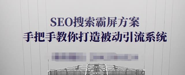 SEO搜索霸屏方案，手把手教你打造被动引流系统【视频课程】-有渔有礼