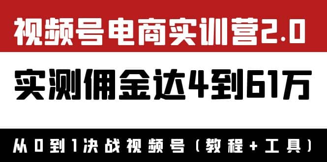 外面收费1900×视频号电商实训营2.0：实测佣金达4到61万（教程 工具）-有渔有礼