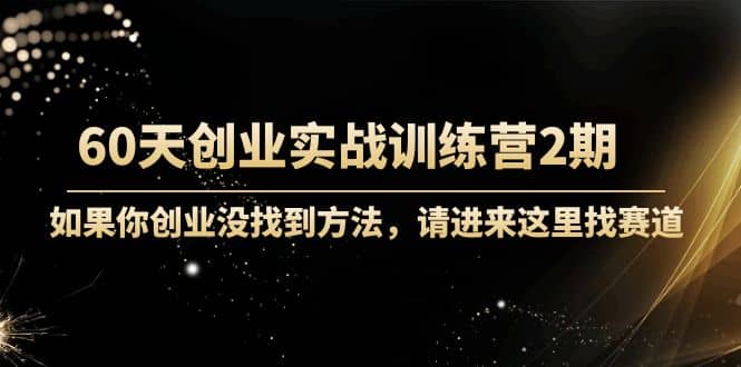 60天创业实战训练营2期：如果你创业没找到方法，进来这里找赛道-价值3000元-有渔有礼