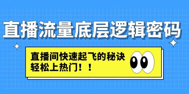 直播流量底层逻辑密码：直播间快速起飞的秘诀，轻松上热门-有渔有礼
