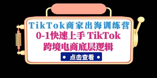 TikTok商家出海训练营：0-1快速上手 TikTok跨境电商底层逻辑(无水印)-有渔有礼