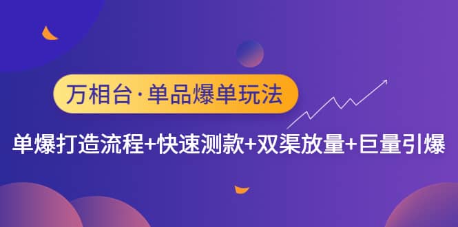 万相台·单品爆单玩法，单爆打造流程 快速测款 双渠放量 巨量引爆-有渔有礼