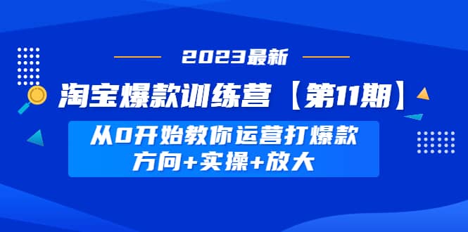 淘宝爆款训练营【第11期】 从0开始教你运营打爆款，方向 实操 放大-有渔有礼