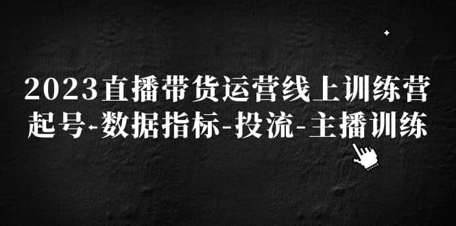 2023直播带货运营线上训练营，起号-数据指标-投流-主播训练-有渔有礼