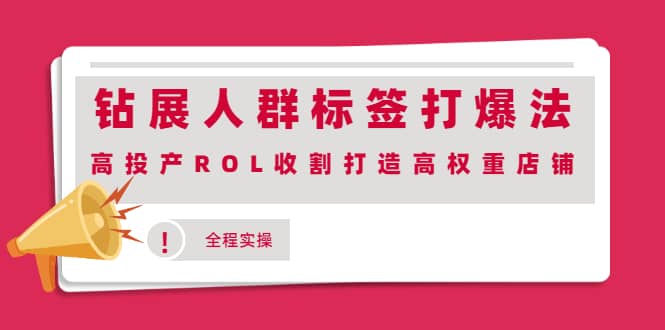 钻展人群标签打爆法，高投产ROL收割打造高权重店铺(全程实操)-有渔有礼