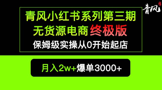 小红书无货源电商爆单终极版【视频教程 实战手册】保姆级实操从0起店爆单-有渔有礼