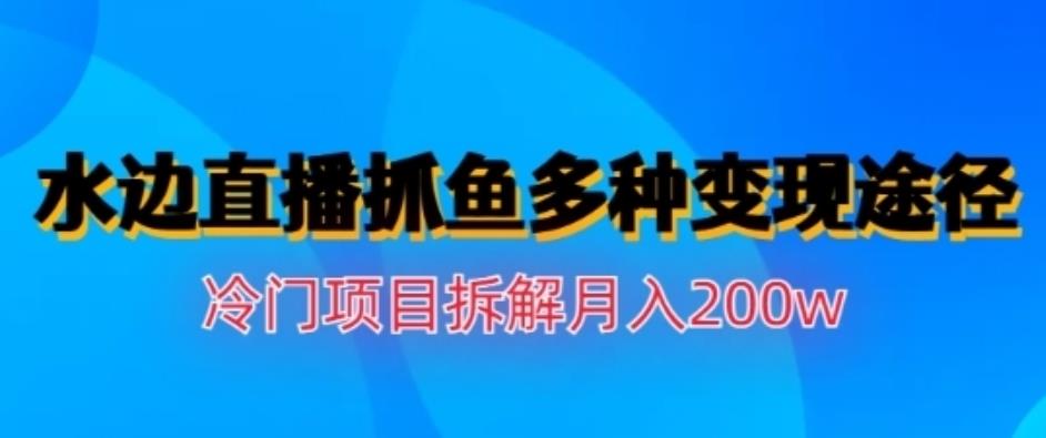 水边直播抓鱼，多种变现途径冷门项目，月入200w拆解【揭秘】-有渔有礼