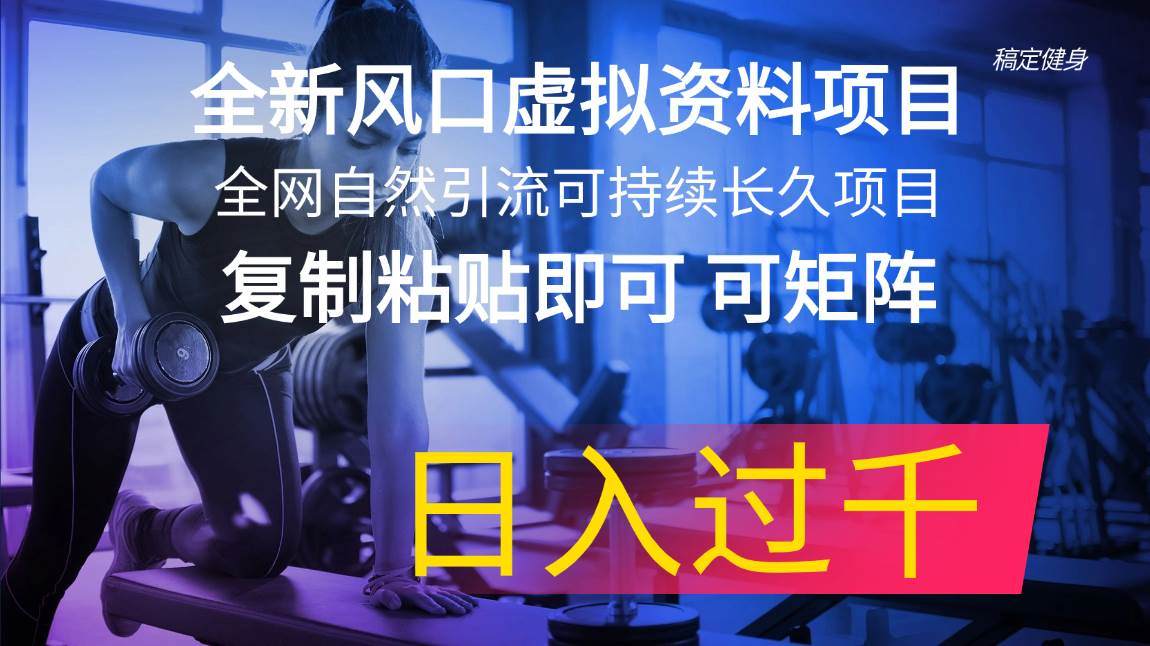 图片[1]-全新风口虚拟资料项目 全网自然引流可持续长久项目 复制粘贴即可可矩阵…-有渔有礼