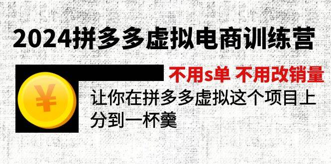2024拼多多虚拟电商训练营 不s单 不改销量  做虚拟项目分一杯羹(更新10节)-有渔有礼