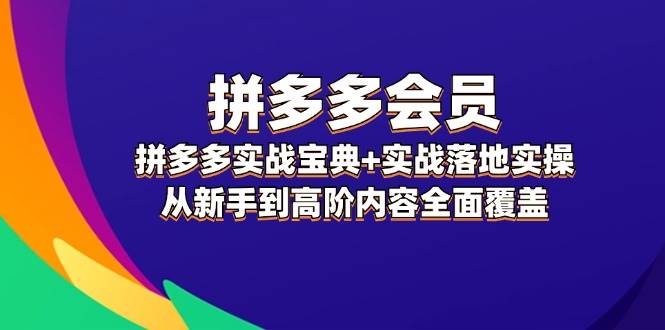 拼多多 会员，拼多多实战宝典+实战落地实操，从新手到高阶内容全面覆盖-有渔有礼