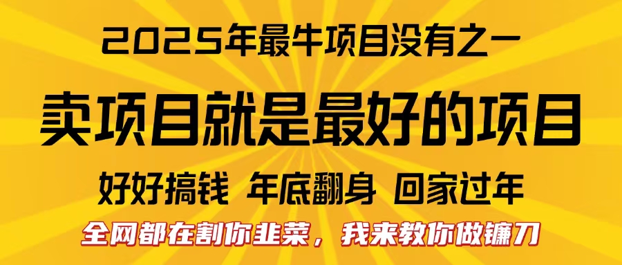 全网都在割你韭菜，我来教你做镰刀。卖项目就是最好的项目，2025年最牛互联网项目-有渔有礼