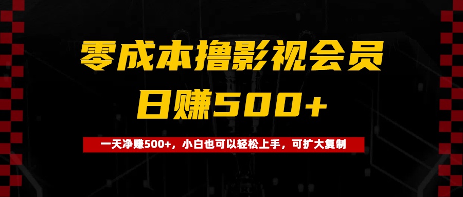 0成本撸影视会员，一天净赚500+，小白也可以轻松上手，可扩大复制-有渔有礼