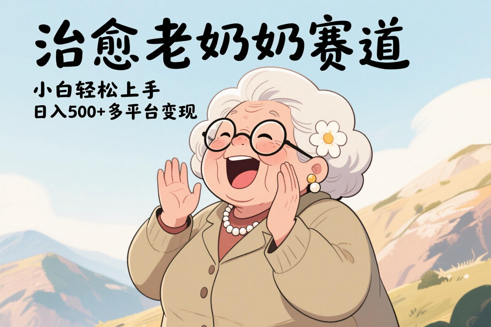 视频号治愈老奶奶赛道，小白轻松上手，日入500+多平台变现-有渔有礼