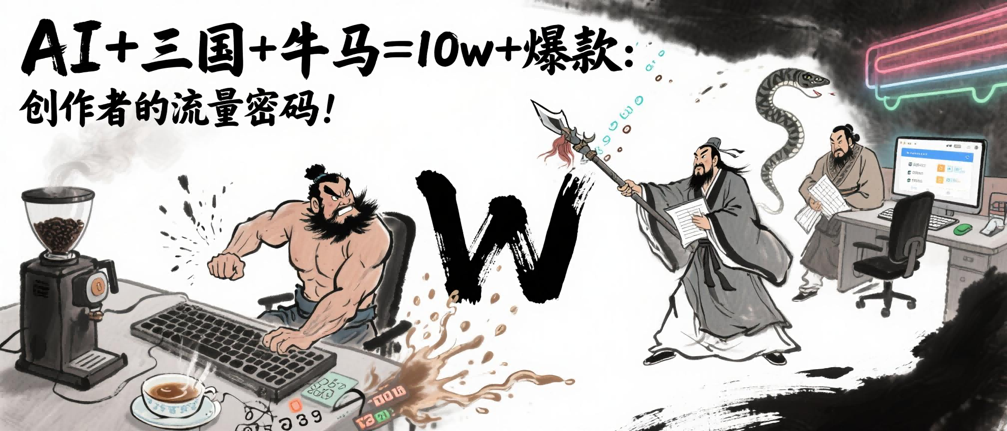 AI+三国+牛马=10w+爆款：创作者的流量密码！-有渔有礼