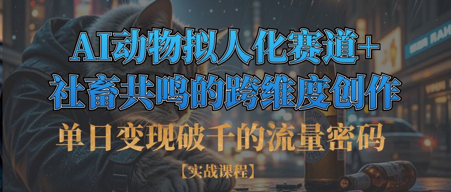 单日变现破千的流量密码,AI动物拟人化赛道+社畜共鸣的跨维度创作-有渔有礼
