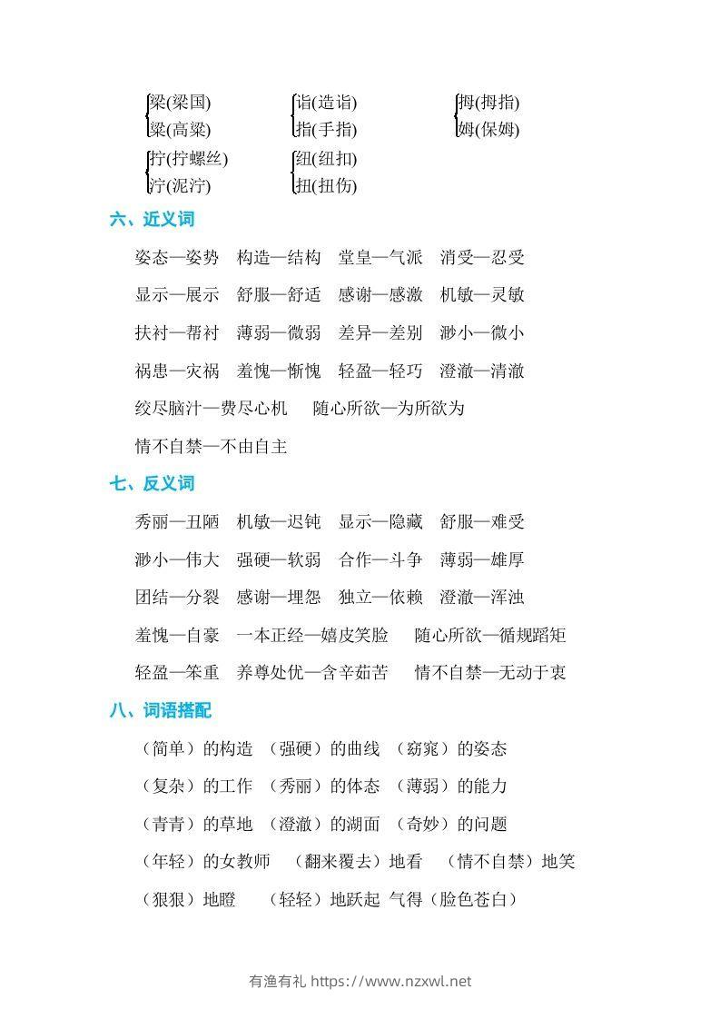 图片[2]-五年级语文下册第八单元单元知识小结（部编版）-有渔有礼