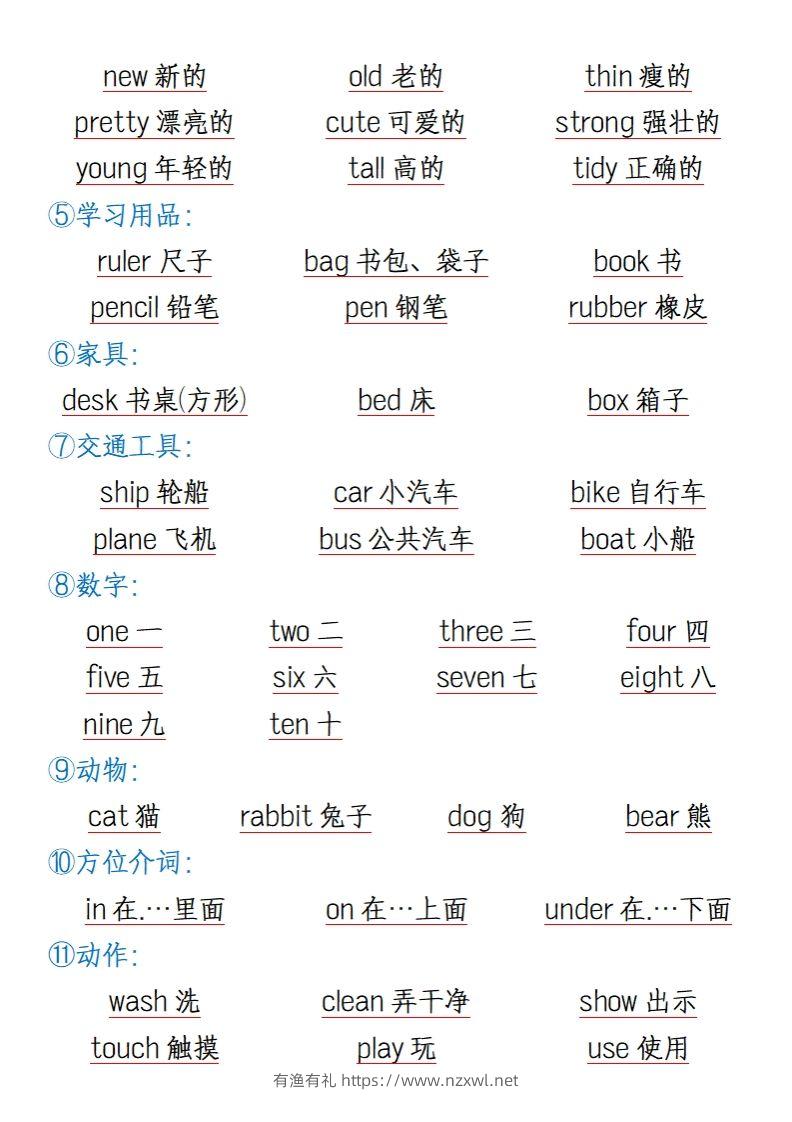 图片[3]-三上英语知识点归纳总结（全国通用版）-有渔有礼