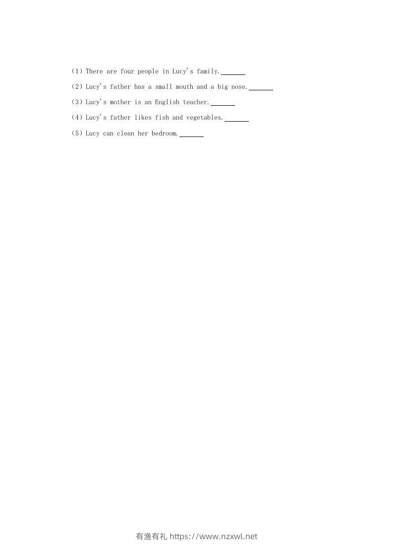 图片[3]-2020-2021学年河南省郑州市登封市四年级上学期期末英语真题及答案(Word版)-有渔有礼