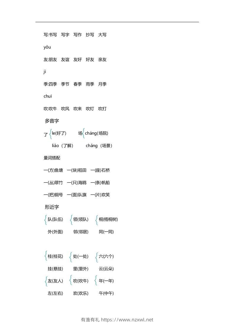 图片[3]-二上语文第二单元知识重点-有渔有礼