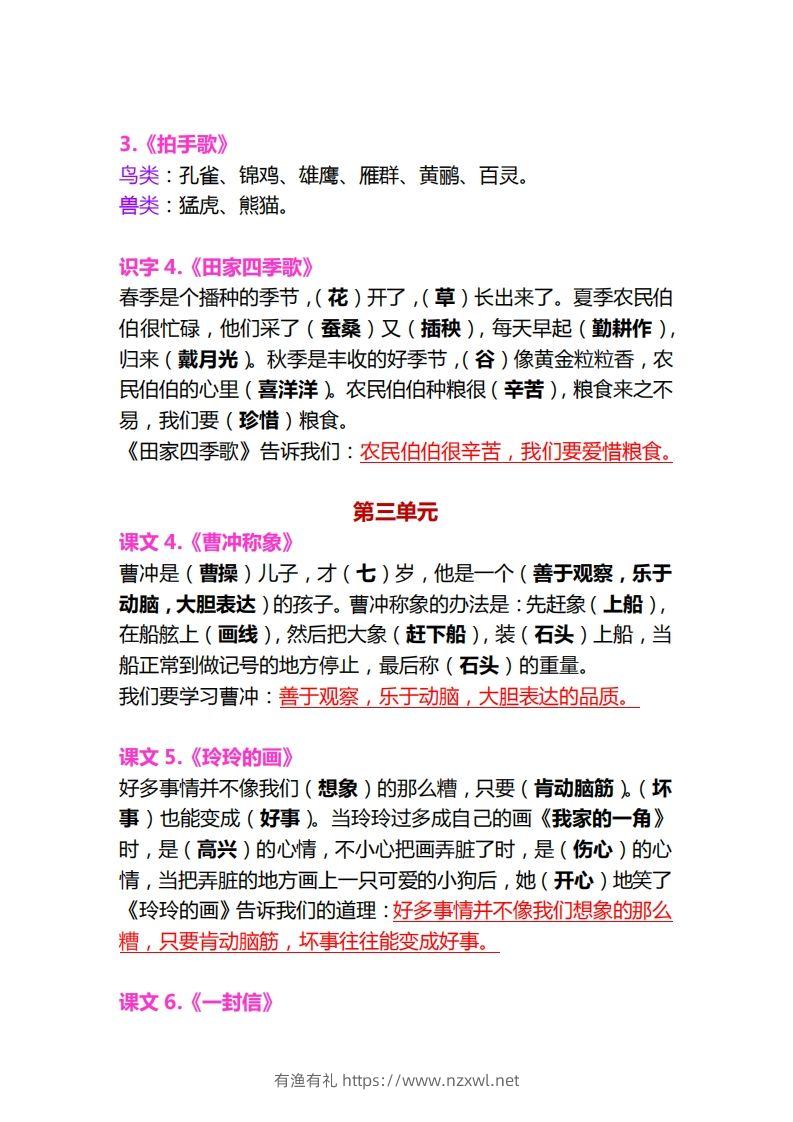 图片[2]-【各课中心思想归纳汇总】二上语文-有渔有礼