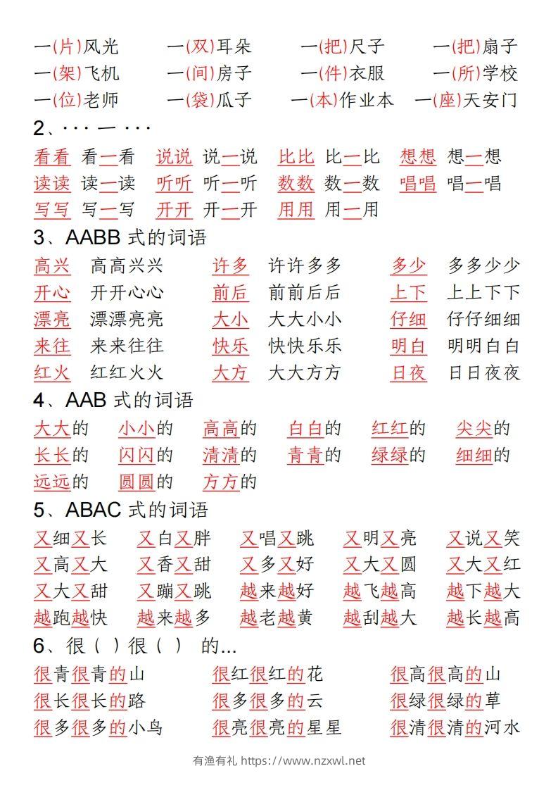 图片[2]-一年级语文上册期末重点复习总结-有渔有礼