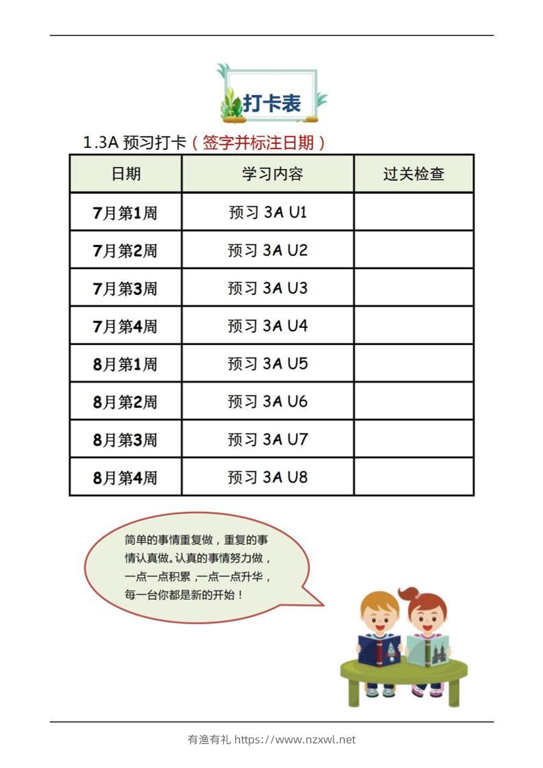 三年级上册英语预习-有渔有礼