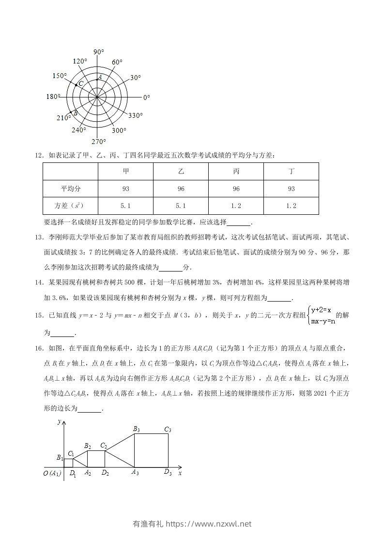 图片[3]-2020-2021学年辽宁省锦州市八年级上学期期末数学试题及答案(Word版)-有渔有礼