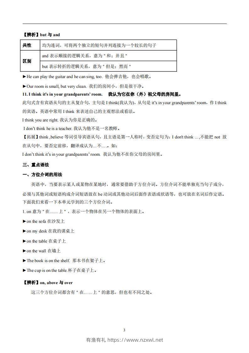 图片[3]-人教版英语七年级上Unit4Where’smyschoolbag？知识点_-有渔有礼