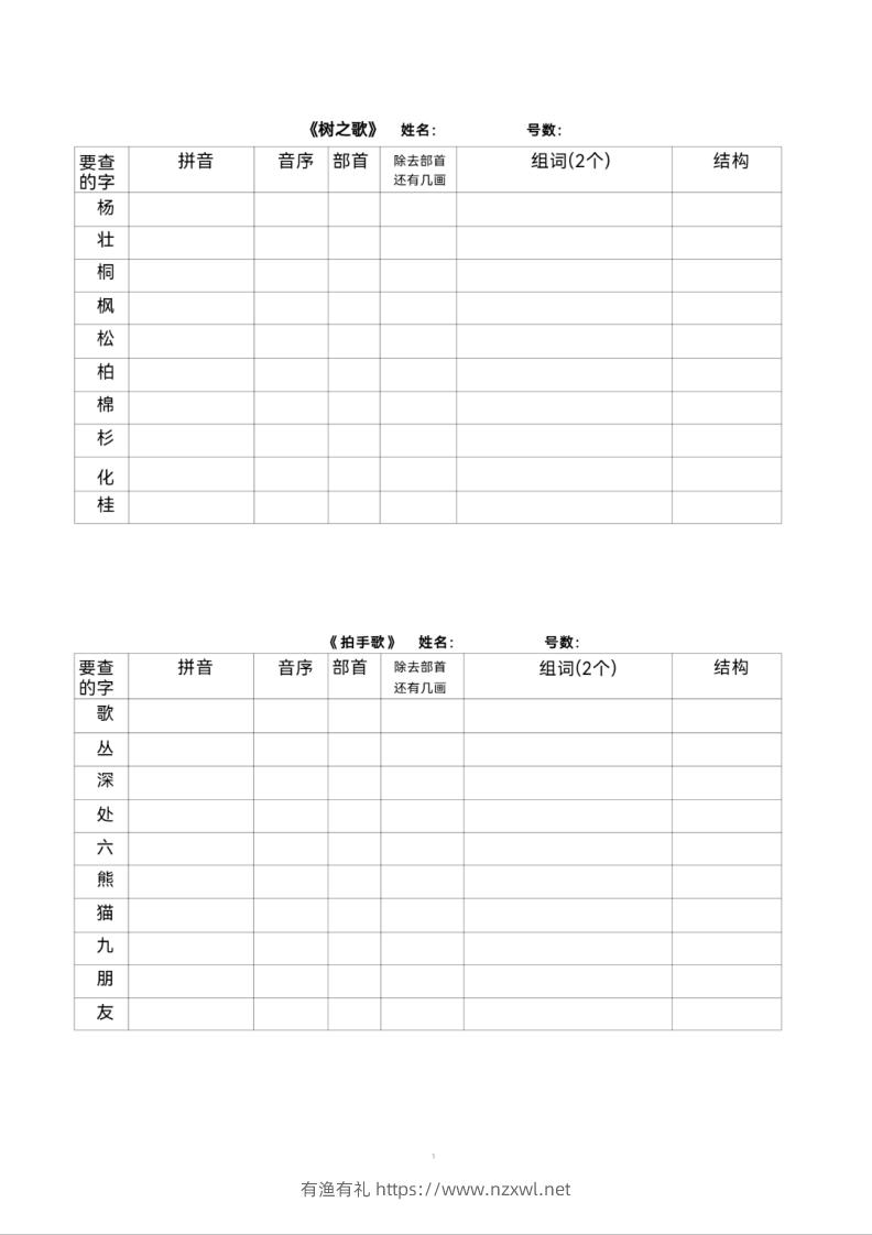 图片[3]-二年级上册语文查字典专项练习-有渔有礼