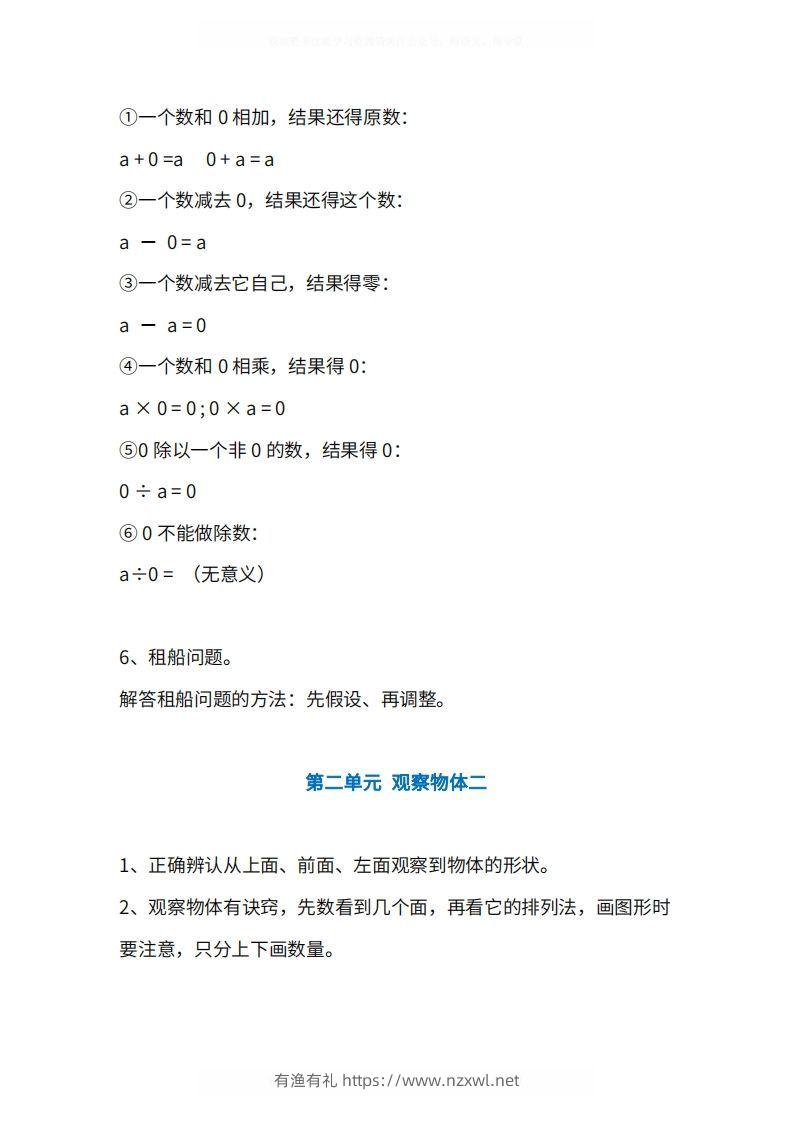 图片[3]-人教版4年级数学下册知识点1-4单元-有渔有礼