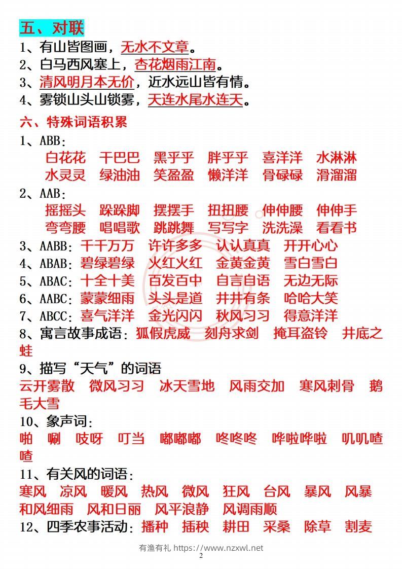 图片[2]-【必备重点知识汇总】二上语文-有渔有礼