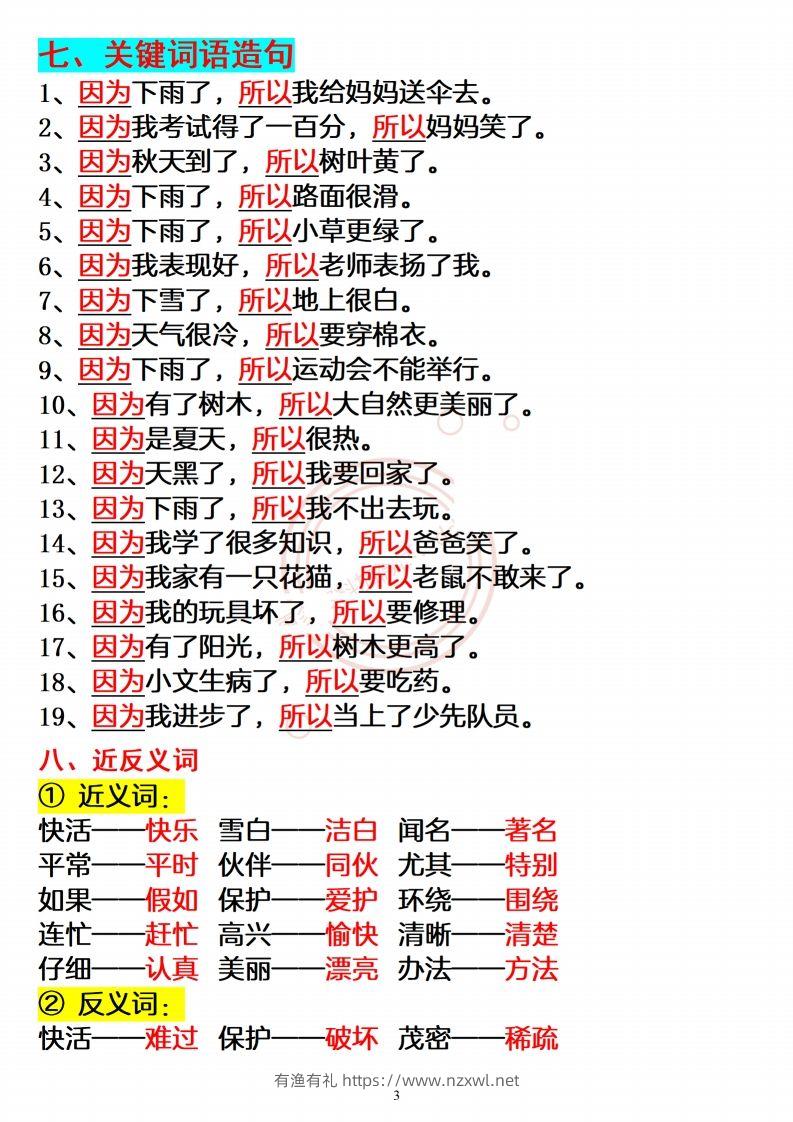 图片[3]-【必备重点知识汇总】二上语文-有渔有礼