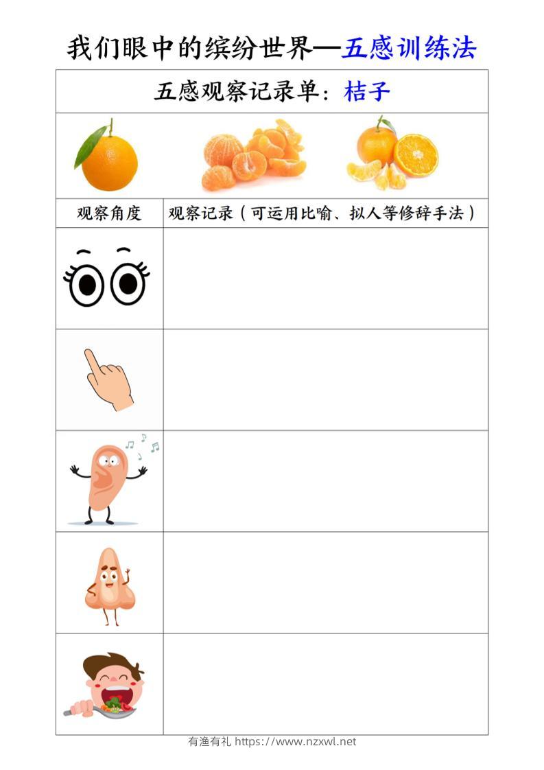 三上语文-第五单元五感训练法-有渔有礼