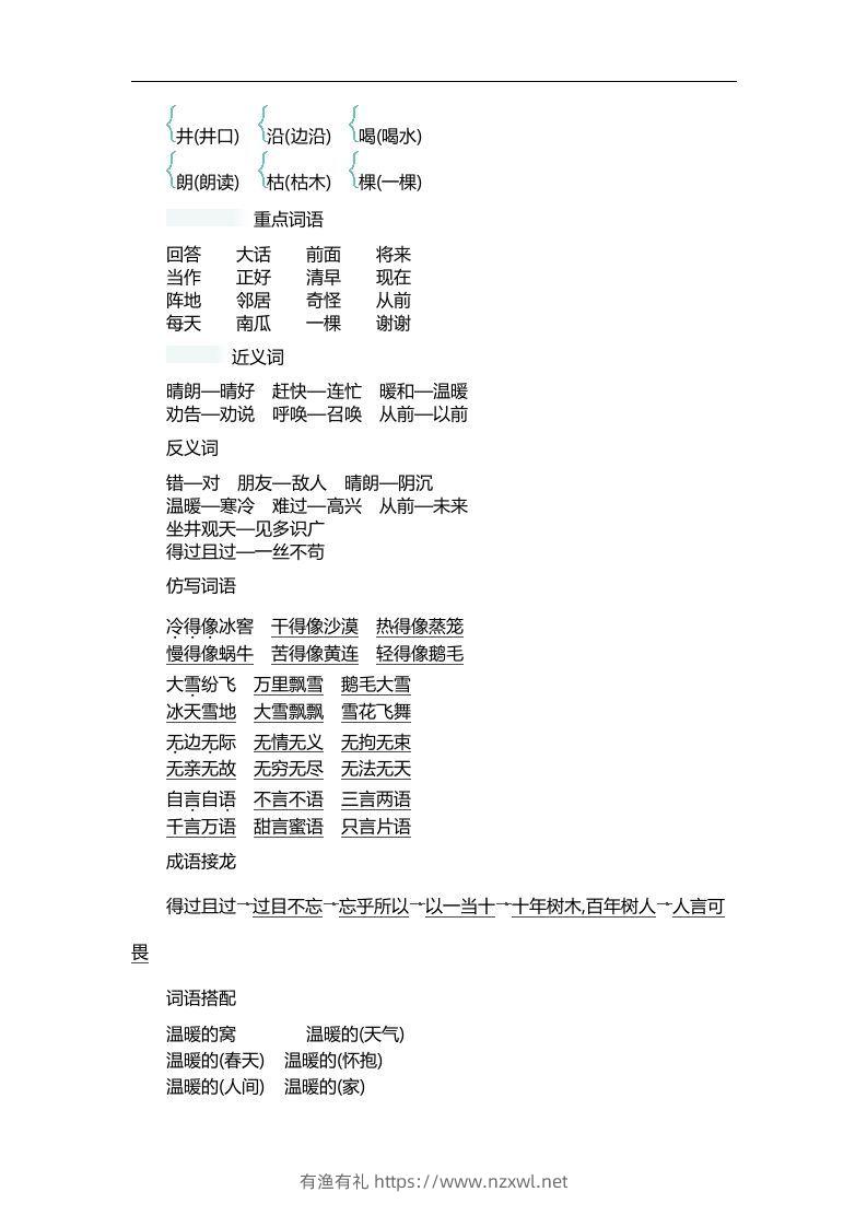 图片[3]-二上语文第五单元知识重点-有渔有礼