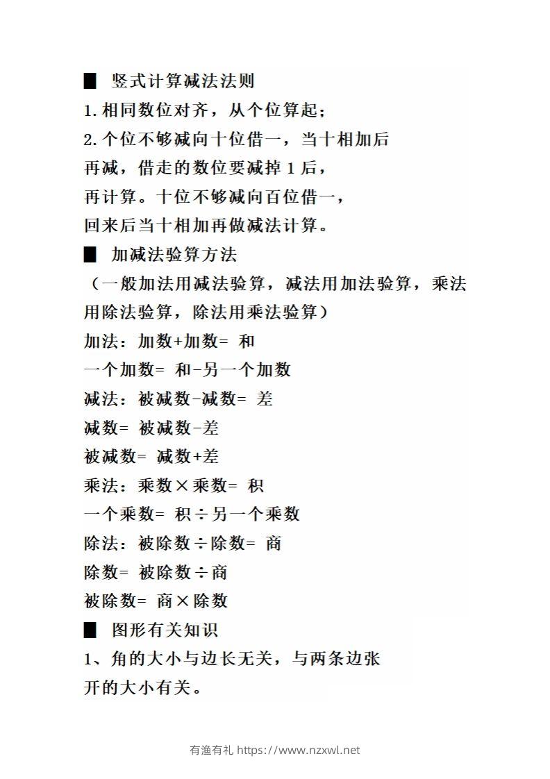 图片[3]-二（下）数学必背顺口溜口诀汇总-有渔有礼