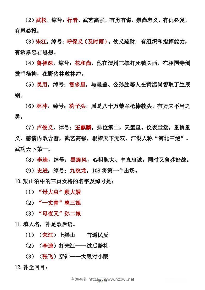 图片[2]-四大名著知识点汇总之《水浒传》-有渔有礼