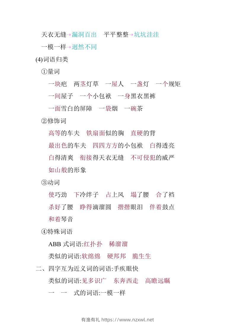 图片[3]-五年级语文下册04.第五单元知识小结（部编版）-有渔有礼