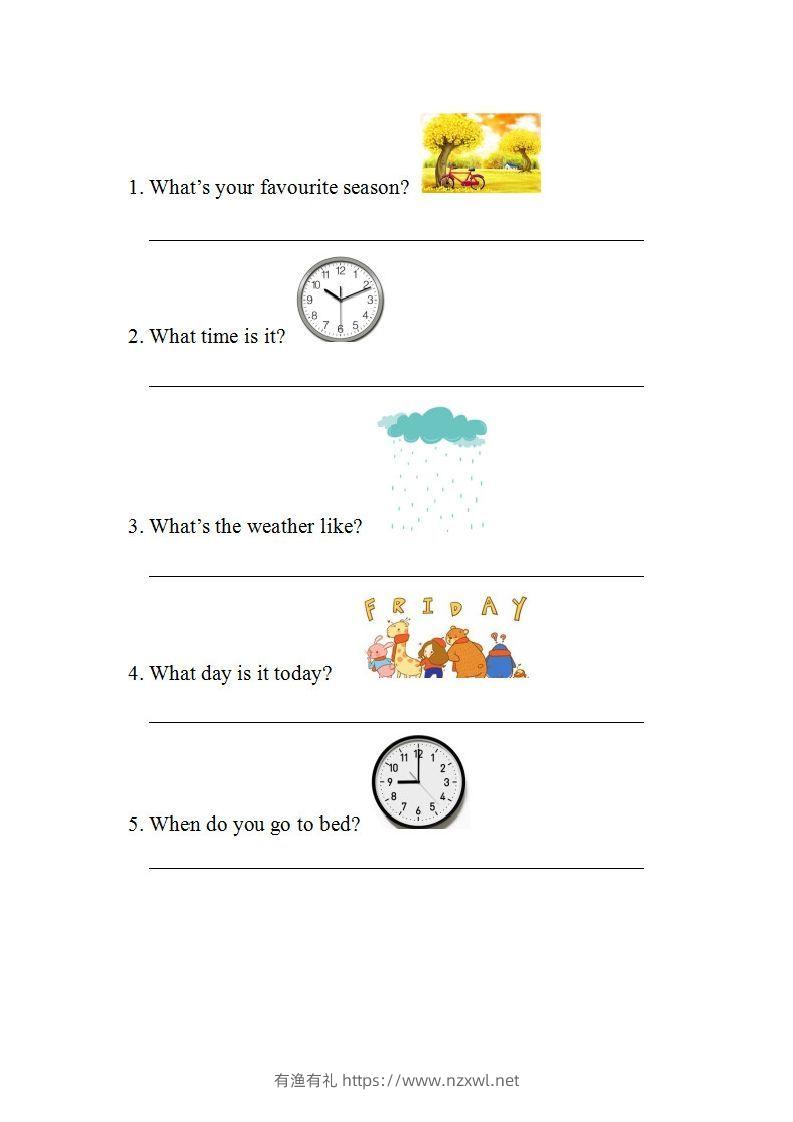 图片[3]-二年级英语下册期末测试(5)（人教版）-有渔有礼