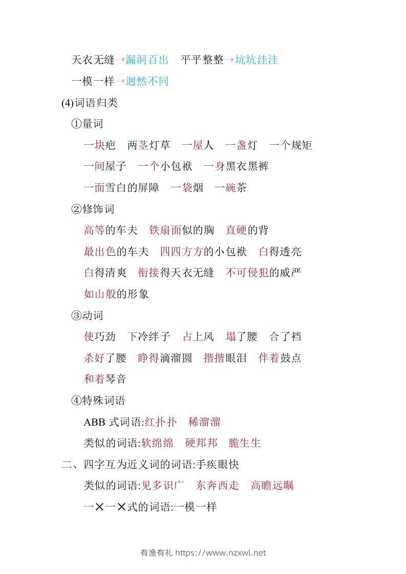 图片[3]-五年级语文下册第五单元知识小结（部编版）-有渔有礼