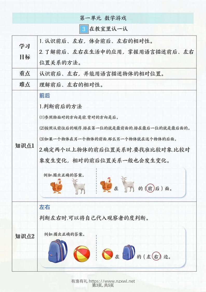 图片[3]-一年级上册数学重点知识汇总-有渔有礼