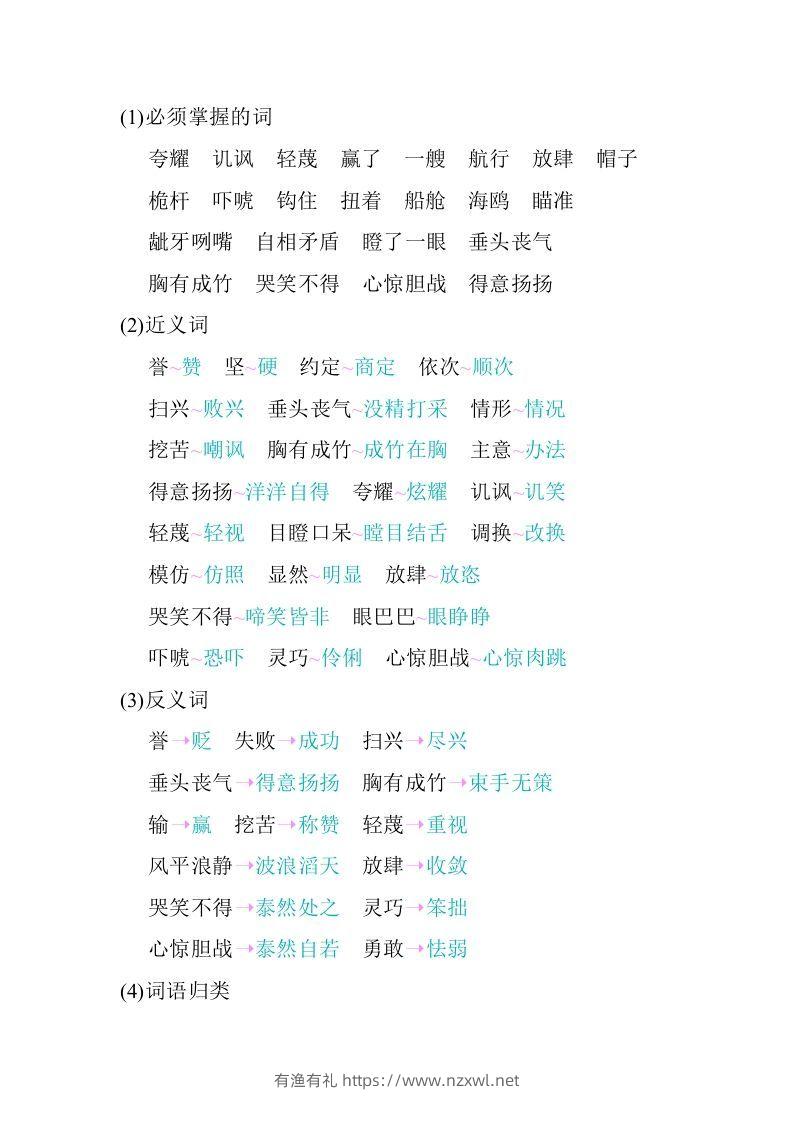 图片[2]-五年级语文下册第六单元知识小结（部编版）-有渔有礼