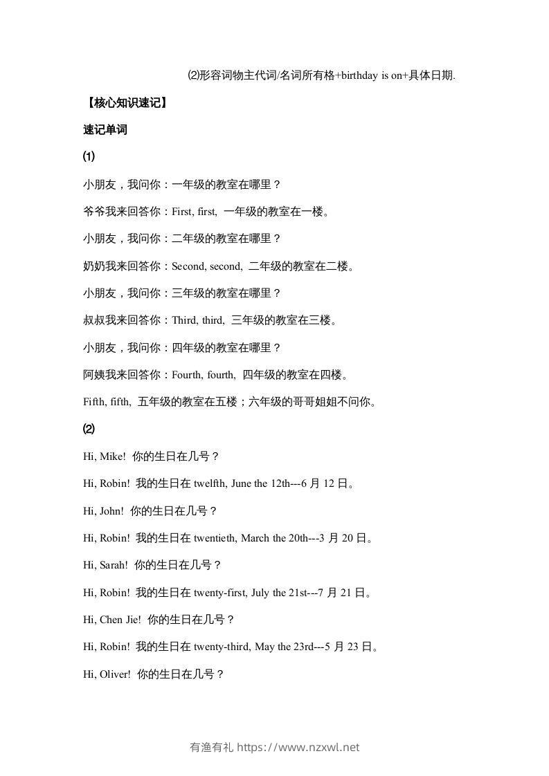 图片[2]-五年级英语下册【完美】单元知识梳理-Unit4Whenistheartshow（人教PEP版）-有渔有礼