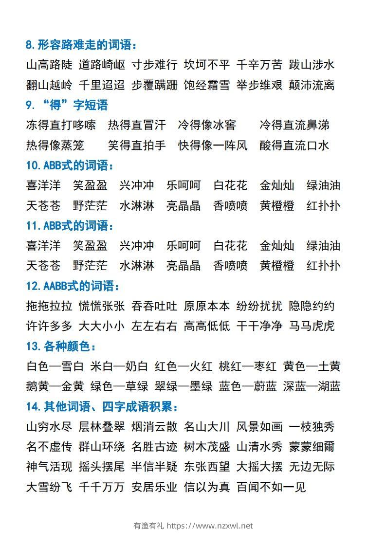 图片[2]-二年级语文上册常考重点知识点汇总-有渔有礼