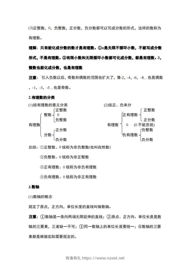 图片[2]-1..人教版七年级上册数学知识点总结-有渔有礼