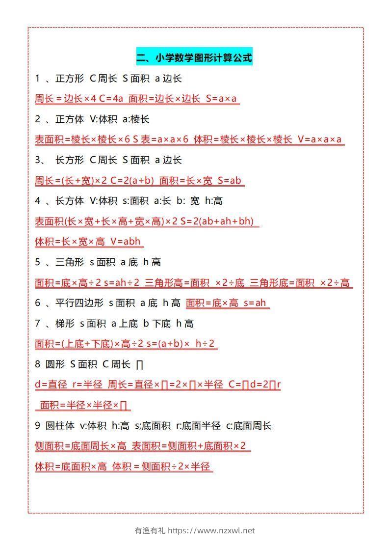 图片[2]-【五上】数学必背汇总-有渔有礼