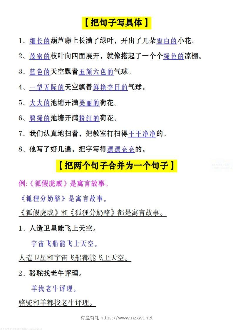 图片[3]-二上语文：句子类型总结()-有渔有礼