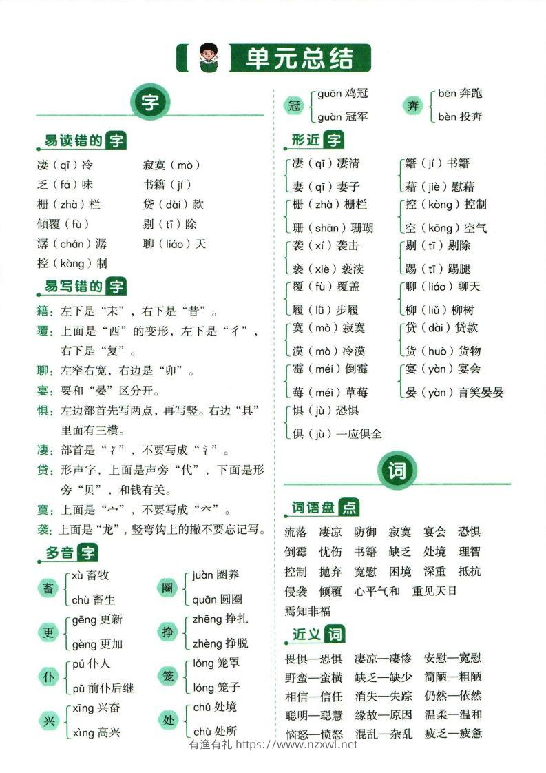 图片[3]-❤六年级下册语文单元总结-有渔有礼
