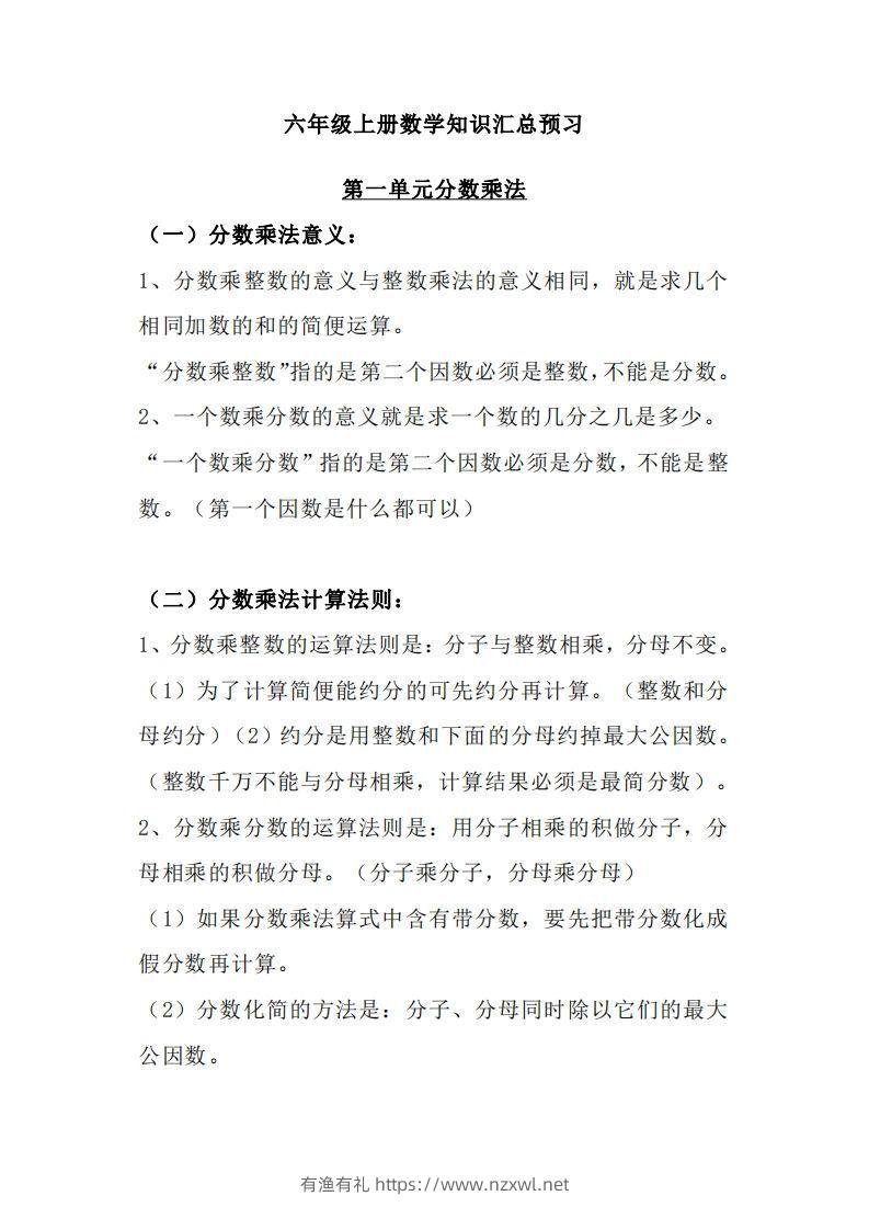 【六上】数学必背汇总-有渔有礼