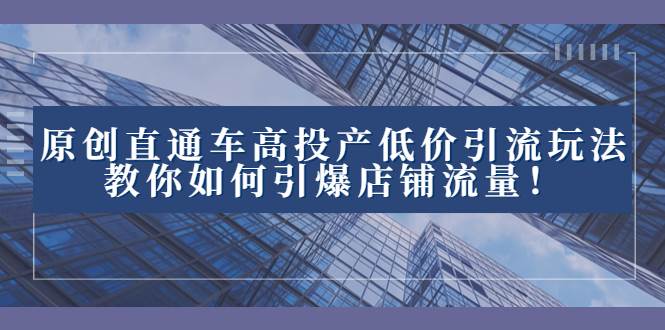 2023直通车高投产低价引流玩法，教你如何引爆店铺流量！-有渔有礼